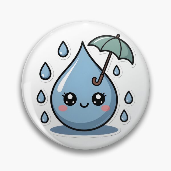 Item preview, Cute Kawaii Raindrops Pattern – Rainy Day Aesthetic Sticker designed and sold by DesignEG.