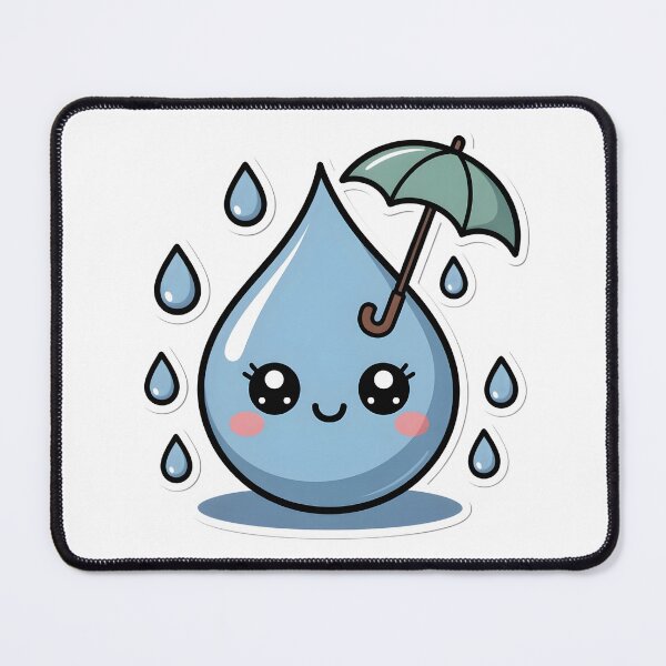 Item preview, Cute Kawaii Raindrops Pattern – Rainy Day Aesthetic Sticker designed and sold by DesignEG.