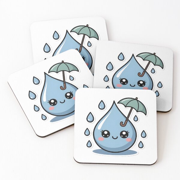 Item preview, Cute Kawaii Raindrops Pattern – Rainy Day Aesthetic Sticker designed and sold by DesignEG.