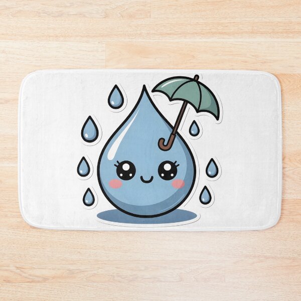 Item preview, Cute Kawaii Raindrops Pattern – Rainy Day Aesthetic Sticker designed and sold by DesignEG.