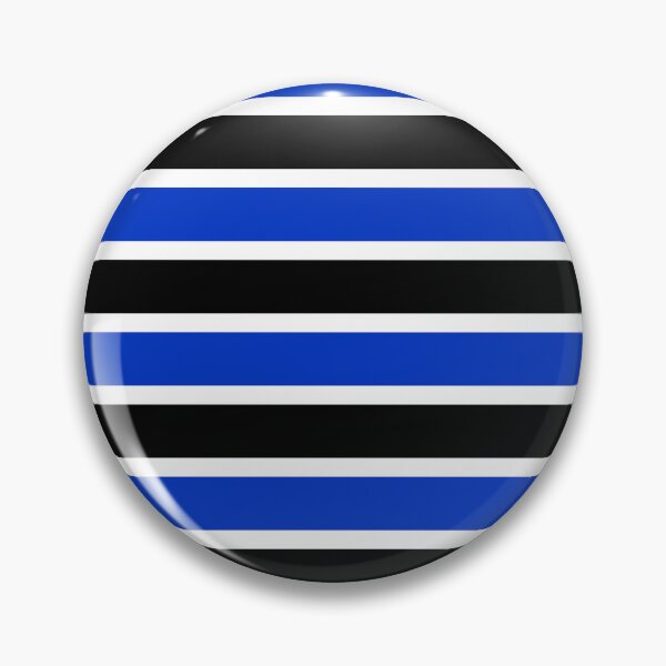 Item preview, Cobalt Blue, Black and White Horizontal Stripes Pattern designed and sold by PurplleArtz .