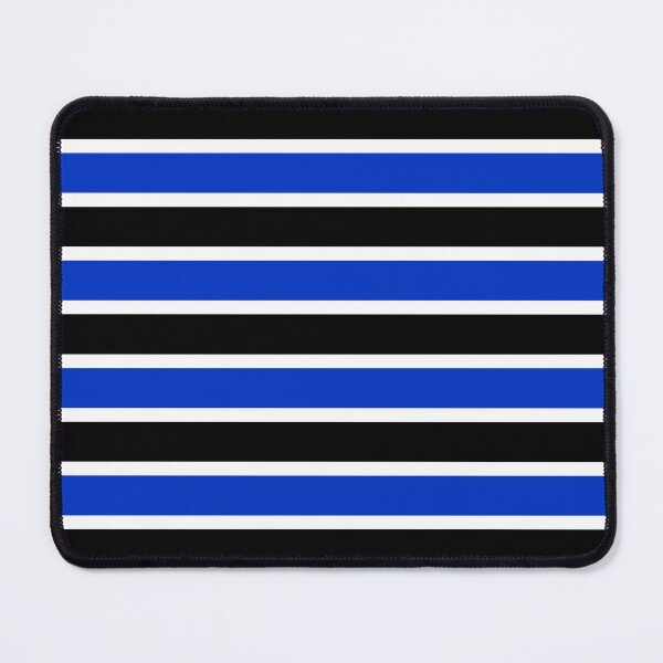Item preview, Cobalt Blue, Black and White Horizontal Stripes Pattern designed and sold by PurplleArtz .