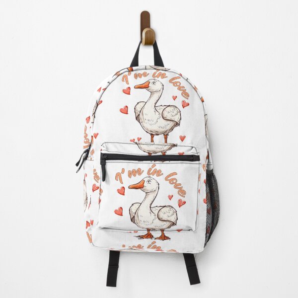 Item preview, I'm In Love - Cute Romantic Goose with Hearts Art Print designed and sold by DesignArtist.ia.