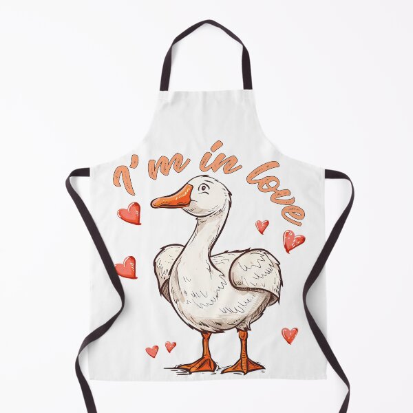 Item preview, I'm In Love - Cute Romantic Goose with Hearts Art Print designed and sold by DesignArtist.ia.