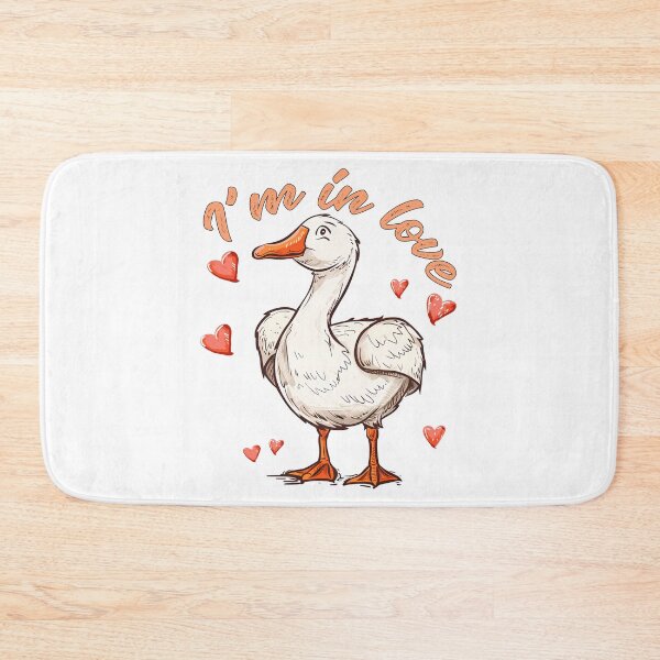 Item preview, I'm In Love - Cute Romantic Goose with Hearts Art Print designed and sold by DesignArtist.ia.