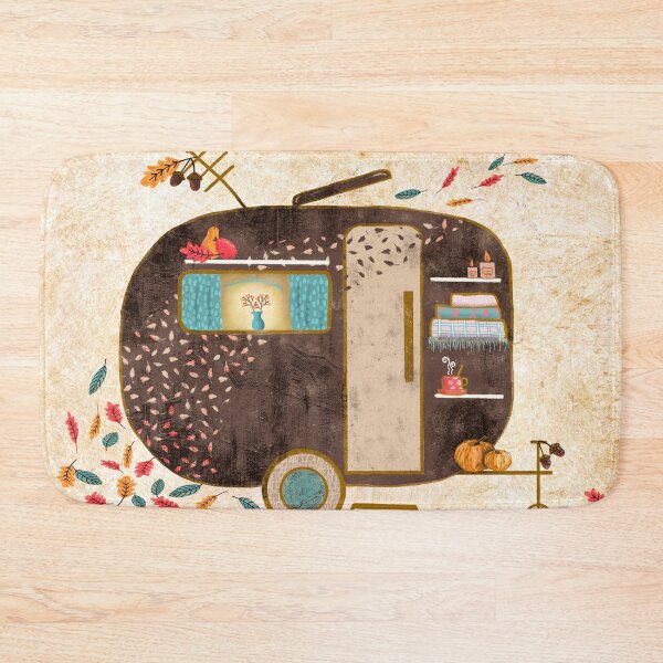 Item preview, Vintage Fall Camper Caravan designed and sold by Gayle McCabe.