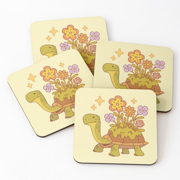 Item preview, Tortoise with flowers on its shell designed and sold by Erika Vaigel Illustrations.