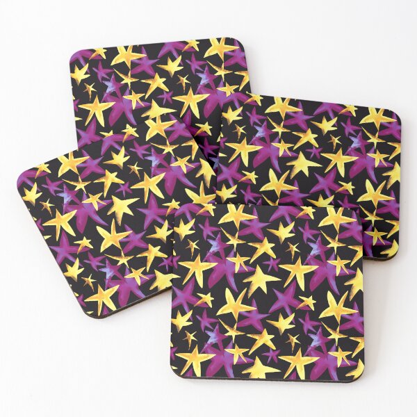 Item preview, Pink-Magenta And Golden Hues Scattered Stars Pattern designed and sold by DEC02.