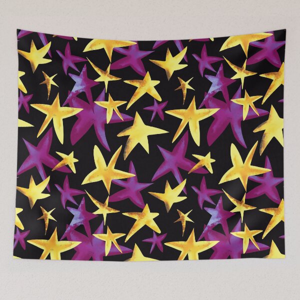 Item preview, Pink-Magenta And Golden Hues Scattered Stars Pattern designed and sold by DEC02.