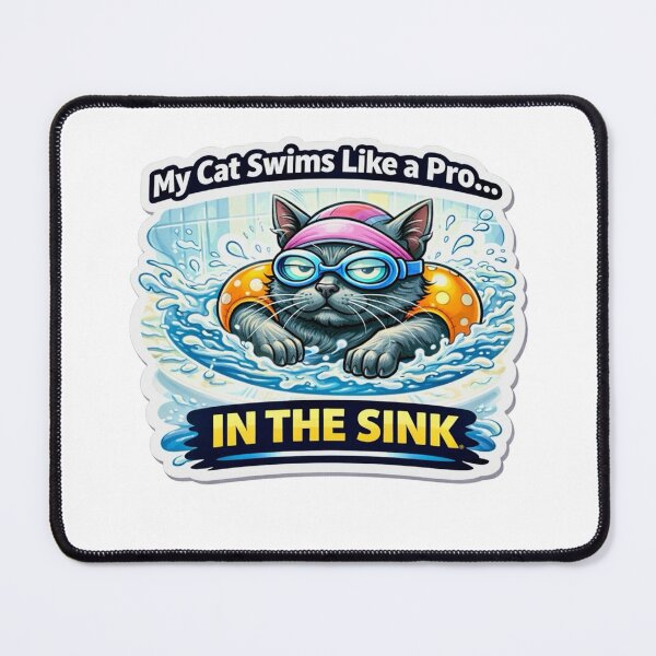 Item preview, Funny Grumpy Cat Swimming Sticker designed and sold by Gentlestate.