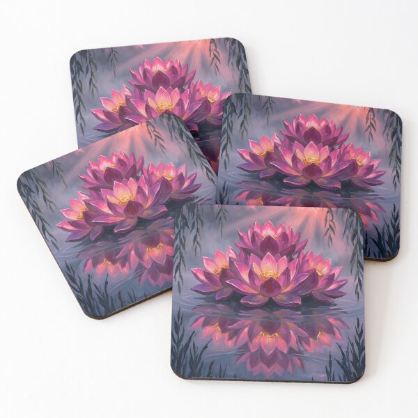 Item preview, Pink Lotus Sunset Reflection Lake designed and sold by Vista Atelier.