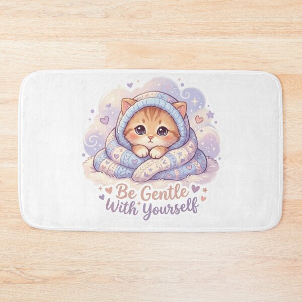 Item preview, Be Gentle With Yourself Cat Sticker | Cute Mental Health Aesthetic Cat | Self Care Kawaii Kitten designed and sold by Velmora Studio.