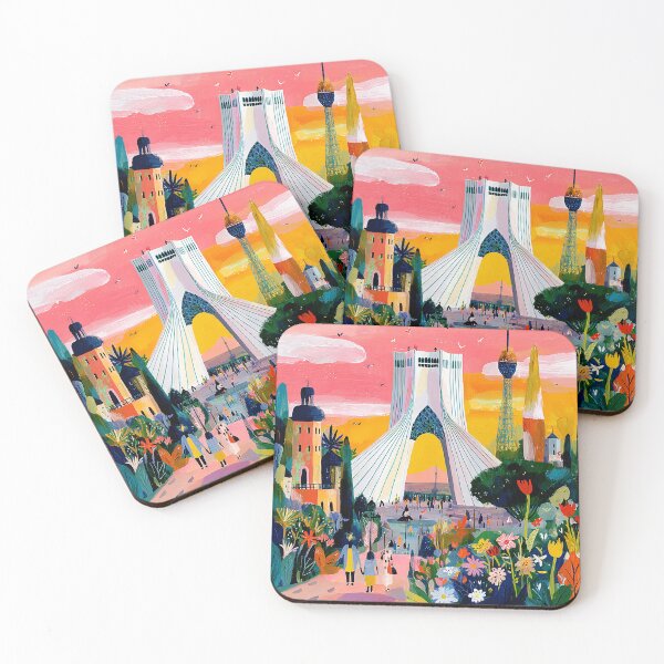 Item preview, Vibrant Tehran Azadi Tower Cityscape Art designed and sold by NILStudio.