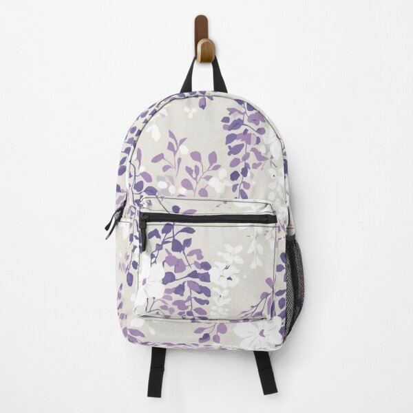 Item preview, Japanese Wisteria Cascade Pattern — Purple White Lavender Botanical Print designed and sold by AiMEiRi.