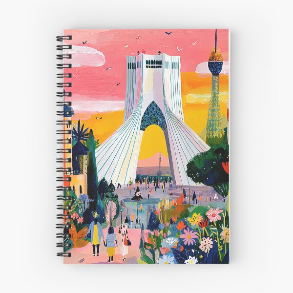 Item preview, Vibrant Tehran Azadi Tower Cityscape Art designed and sold by NILStudio.