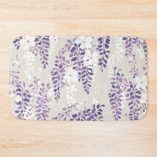 Item preview, Japanese Wisteria Cascade Pattern — Purple White Lavender Botanical Print designed and sold by AiMEiRi.