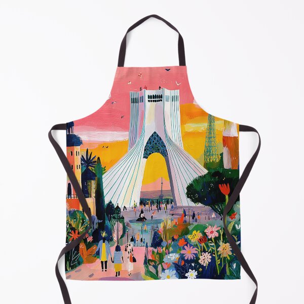 Item preview, Vibrant Tehran Azadi Tower Cityscape Art designed and sold by NILStudio.