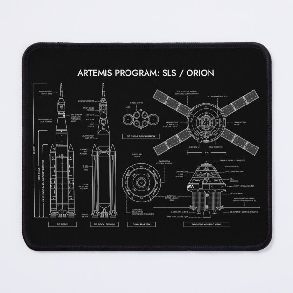 Item preview, Artemis Program. SLS and Orion Spacecraft (White Stencil - No Background) designed and sold by BGALAXY.