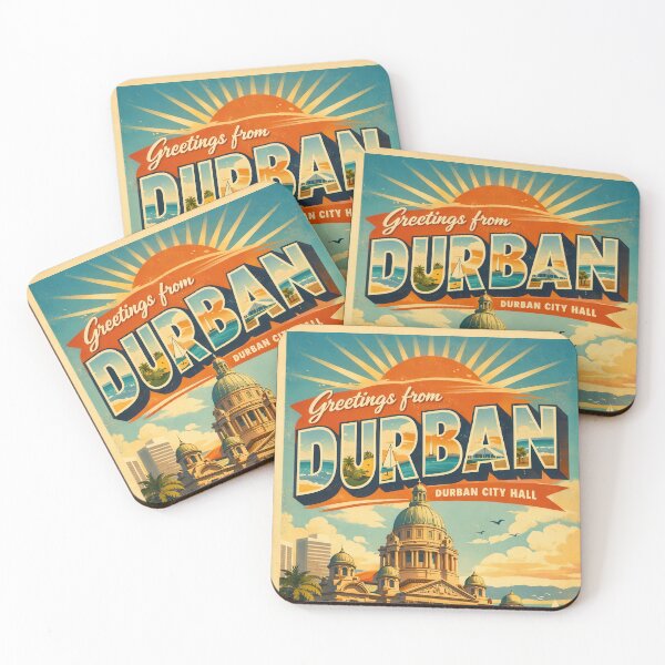 Item preview, Vintage travel poster Durban City Hall – Retro poster South Africa designed and sold by Earth Celebration Designs.