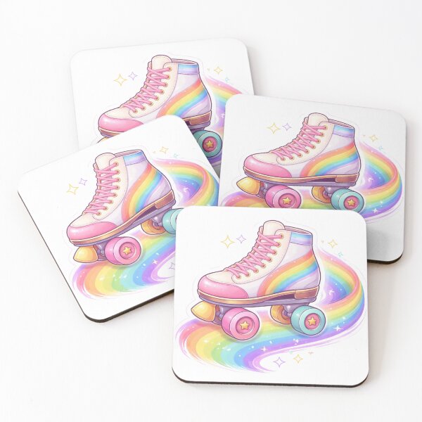 Item preview, Retro Rainbow Roller Skate Kawaii Pastel Aesthetic designed and sold by Dasts Cart.