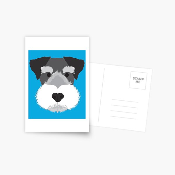 Pop-Art inspirierte Vektorillustration eines entzückenden Zwergschnauzers Postkarte