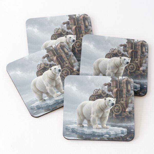 Item preview, Arctic Steampunk Polar Bear – Industrial Fantasy Artwork by FotoworldEdel designed and sold by FotoworldEdel.