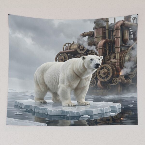 Item preview, Arctic Steampunk Polar Bear – Industrial Fantasy Artwork by FotoworldEdel designed and sold by FotoworldEdel.