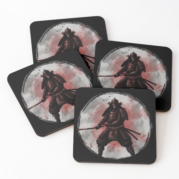 Item preview, Samurai Warrior Ink Circle – Japanese Ronin Minimalist Red Sun Digital Illustration designed and sold by LavinyArt.