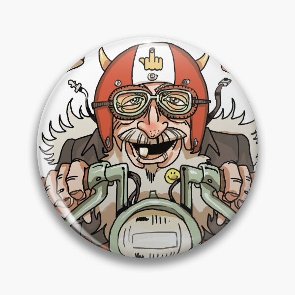 Item preview, Live Fast, die Old - Old biker caricature designed and sold by L'atelier de Grôchat.
