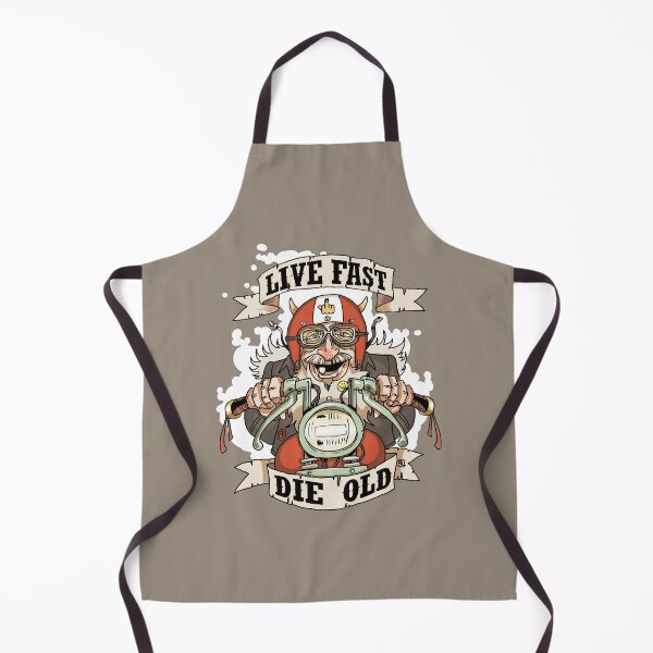 Item preview, Live Fast, die Old - Old biker caricature designed and sold by L'atelier de Grôchat.