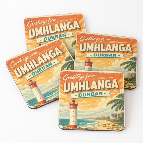 Item preview, Greetings from Umhlanga – Durban Vintage Travel Poster designed and sold by Earth Celebration Designs.