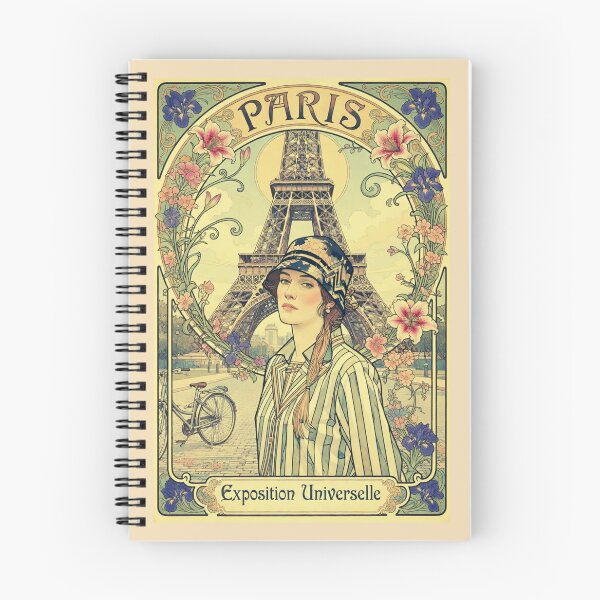 Item preview, Art Nouveau Paris Poster - Elegant Woman with Eiffel Tower & Floral Frame Vintage Style designed and sold by David Brookes Digital.