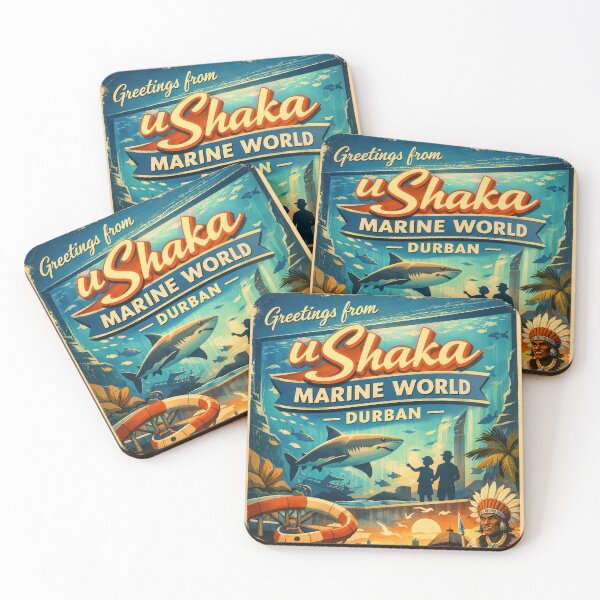 Item preview, Greetings from uShaka Marine World – Durban Vintage Travel Poster designed and sold by Earth Celebration Designs.