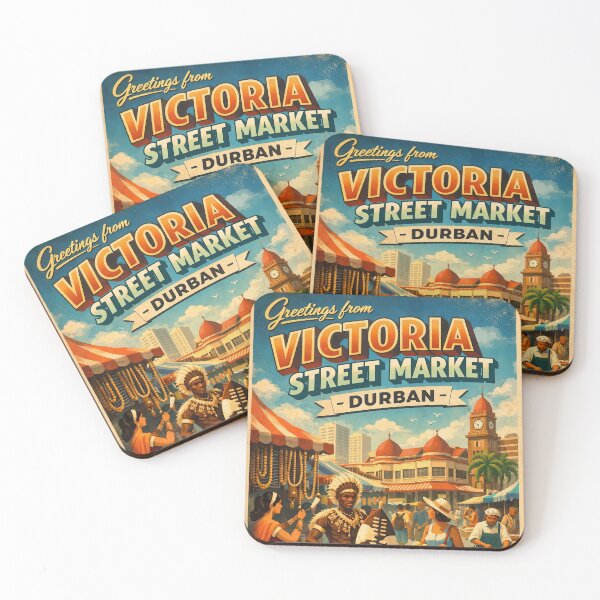 Item preview, Greetings from Victoria Street Market – Durban Vintage Travel Poster designed and sold by Earth Celebration Designs.