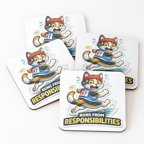 Item preview, Funny Running Cat Sticker |  Procrastination Cat Gift  designed and sold by Gentlestate.