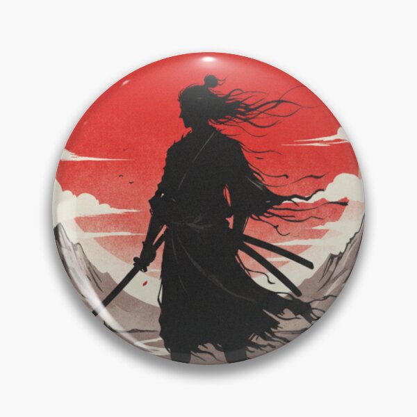 Item preview, Ronin Samurai Sunset – Japanese Warrior Silhouette Red Sun Landscape Digital Artm designed and sold by LavinyArt.