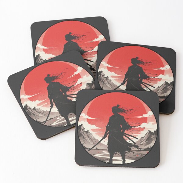 Item preview, Ronin Samurai Sunset – Japanese Warrior Silhouette Red Sun Landscape Digital Artm designed and sold by LavinyArt.