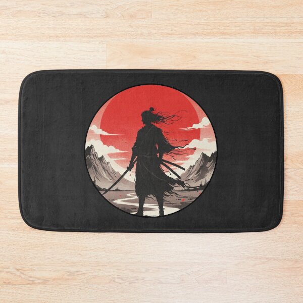 Item preview, Ronin Samurai Sunset – Japanese Warrior Silhouette Red Sun Landscape Digital Artm designed and sold by LavinyArt.