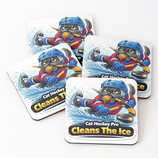 Item preview, Cat Hockey Pro Cleans The Ice Funny Hockey Cat Sticker  designed and sold by Gentlestate.