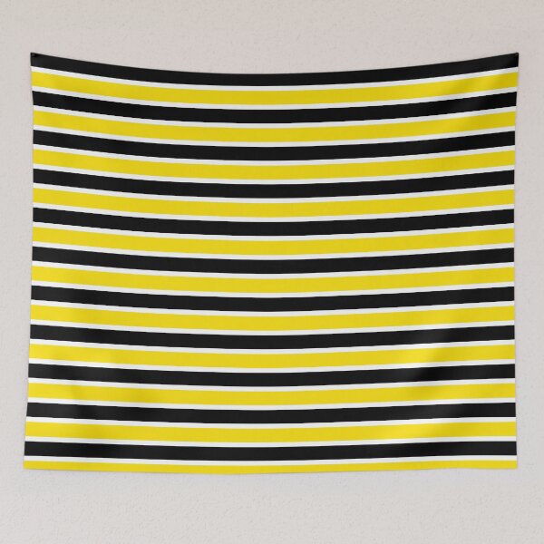 Item preview, Vivid Yellow, Black and White Horizontal Stripes Pattern designed and sold by PurplleArtz .