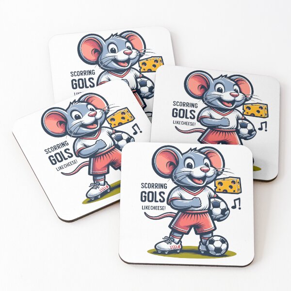 Item preview, Scoring Goals Like Cheese – Funny Mouse Soccer Gift Design designed and sold by CyfroweMysli.