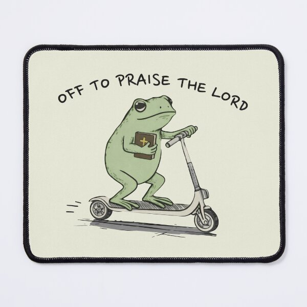 Item preview, Off To Praise The Lord Retro Frog Animal Funny Bible Verse designed and sold by Kovav.