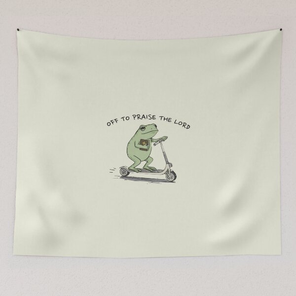 Item preview, Off To Praise The Lord Retro Frog Animal Funny Bible Verse designed and sold by Kovav.