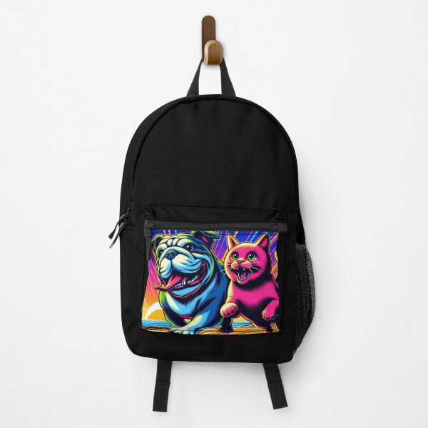 Item preview, Neon Sunset Run – Bulldog & Cat Beach Adventure designed and sold by Dogandesighn.