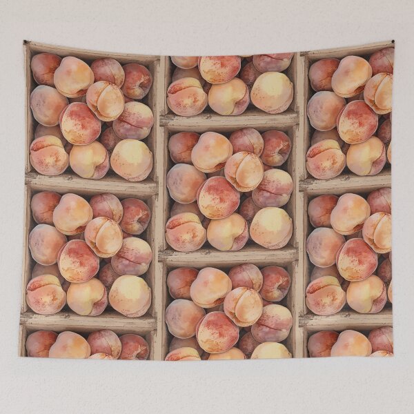 Item preview, Fresh Peaches in Rustic Wooden Box designed and sold by TinyWarmThing.