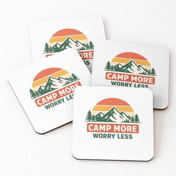 Item preview, Camp More Worry Less Shirt – Retro Camping Mountain Design | Hiking & Outdoor Adventure Tee designed and sold by jahiggin.