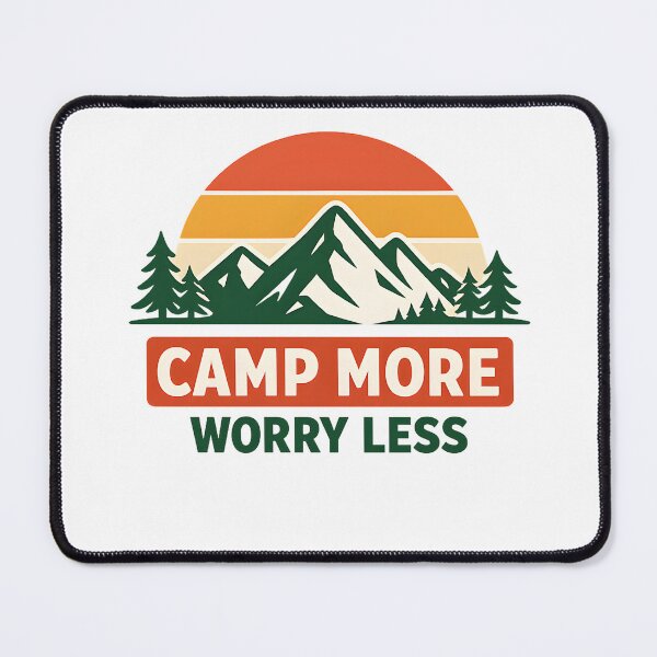 Item preview, Camp More Worry Less Shirt – Retro Camping Mountain Design | Hiking & Outdoor Adventure Tee designed and sold by jahiggin.