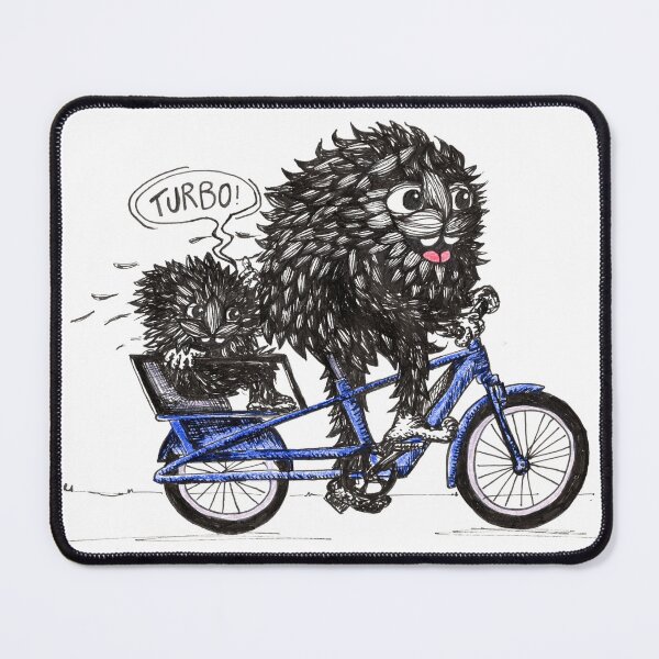 Item preview, Gérard and Mini-Gérard on their bike in Turbo mode. designed and sold by Monster-Studio Pierquin.