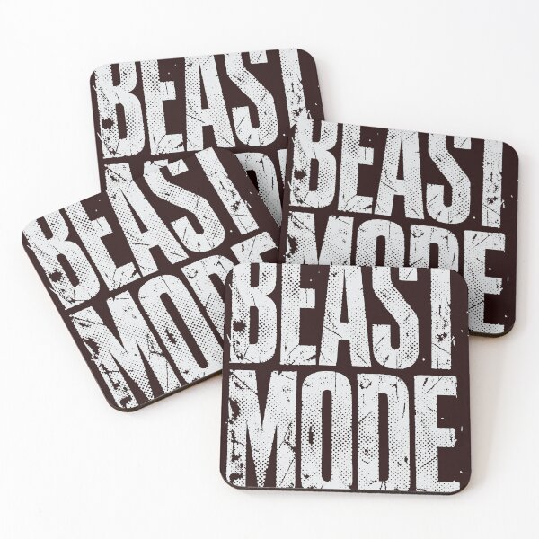 Item preview, Beast Mode ON White Grunge Distressed Text Black Background designed and sold by Dejbar.
