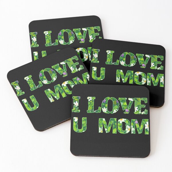 Item preview, I Love U Mom - Floral Botanical Mother Love Typography Art Print designed and sold by DesignArtist.ia.